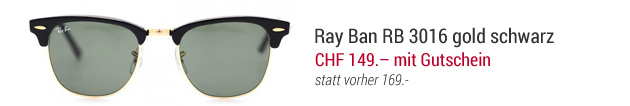 Der absolute Topseller die Ray Ban 3016 in gold schwarz für 149.- anstatt 169.-