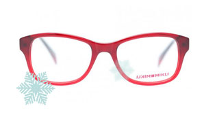 Trau dich! Diese rote Kunststoffbrille passt perfekt zum knallig roten Lippenstift 