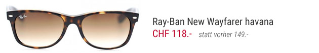 Sonnenbrille Ray-Ban New Wayfarer RB2132 in der Farbe havana CHF 118